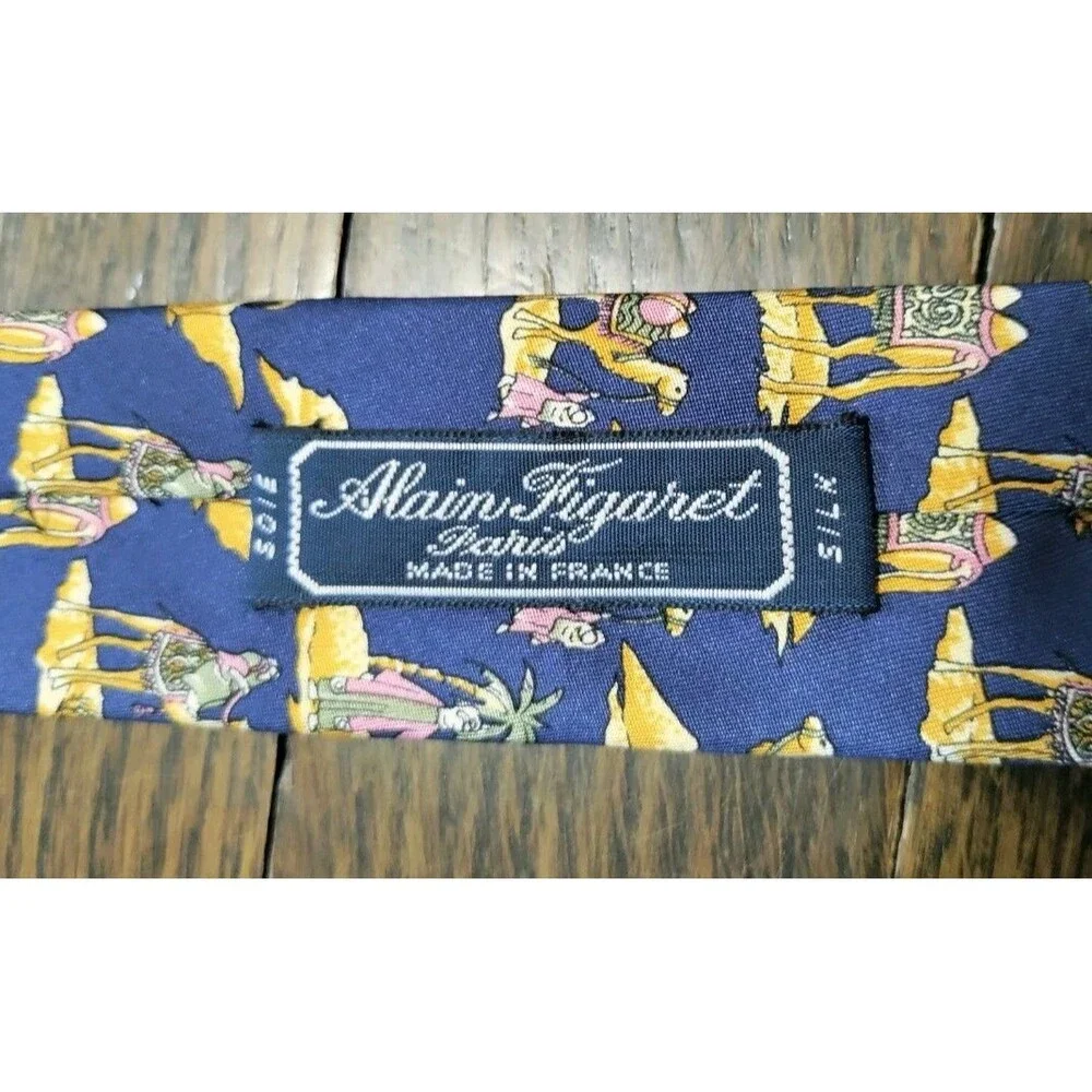 Vintage Alain Figaret Paris France Silk Tie  Handmade Rare & Luxurious Dessert